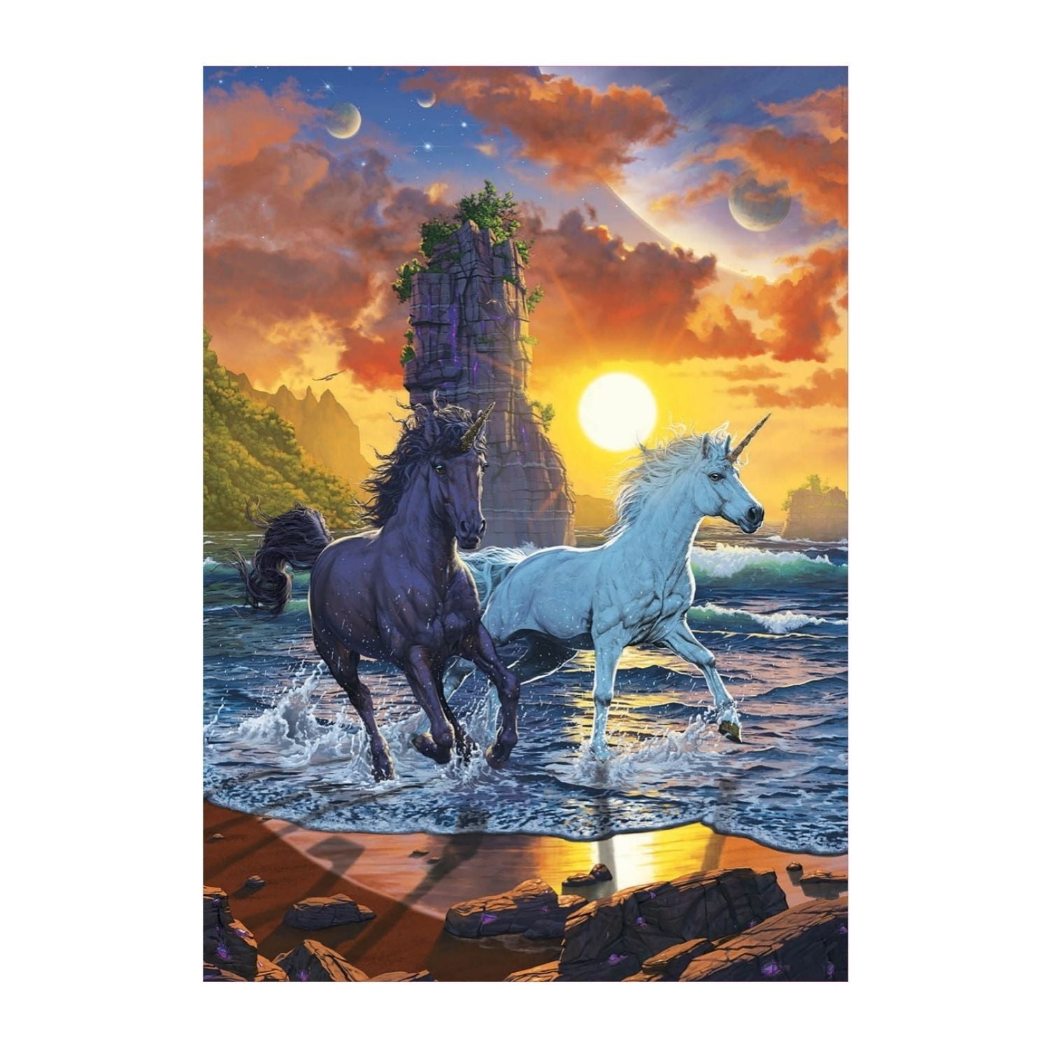 Educa Unicorns on Beach - Vincent Hie Adult Puzzle 1000 Piece