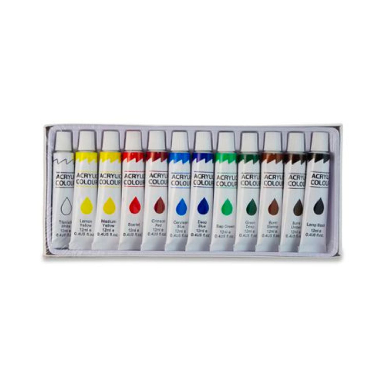 Khoki Acrylic Paints 12ml - 12 Colours