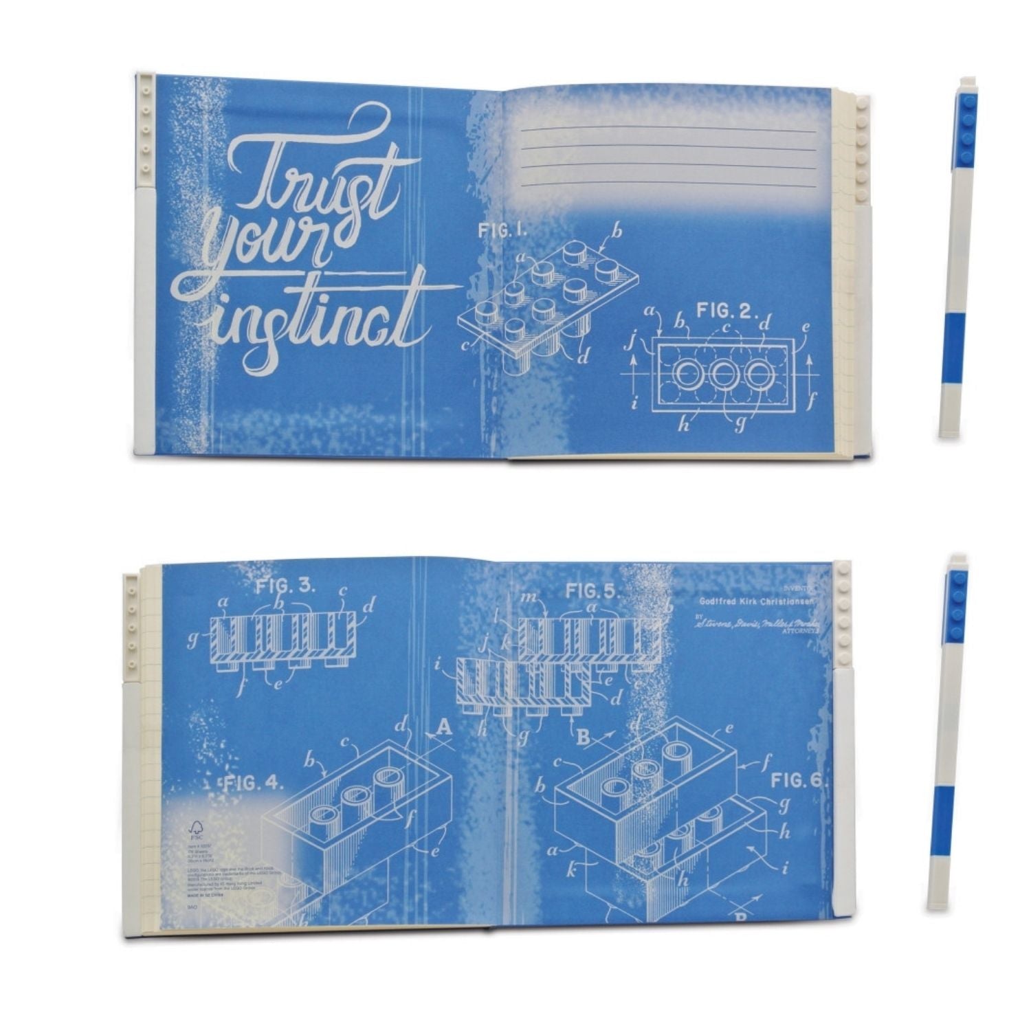 LEGO® 2.0 Locking Notebook with Gel Pen - Blue