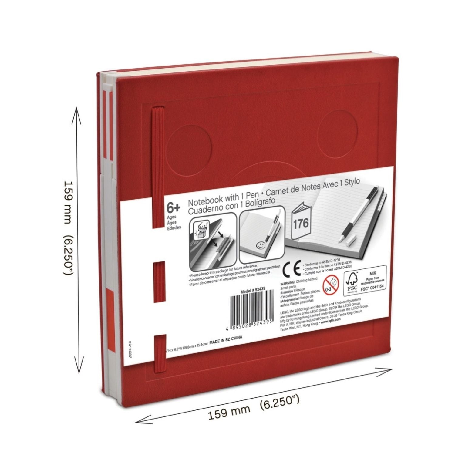 LEGO® 2.0 Locking Notebook with Gel Pen - Red