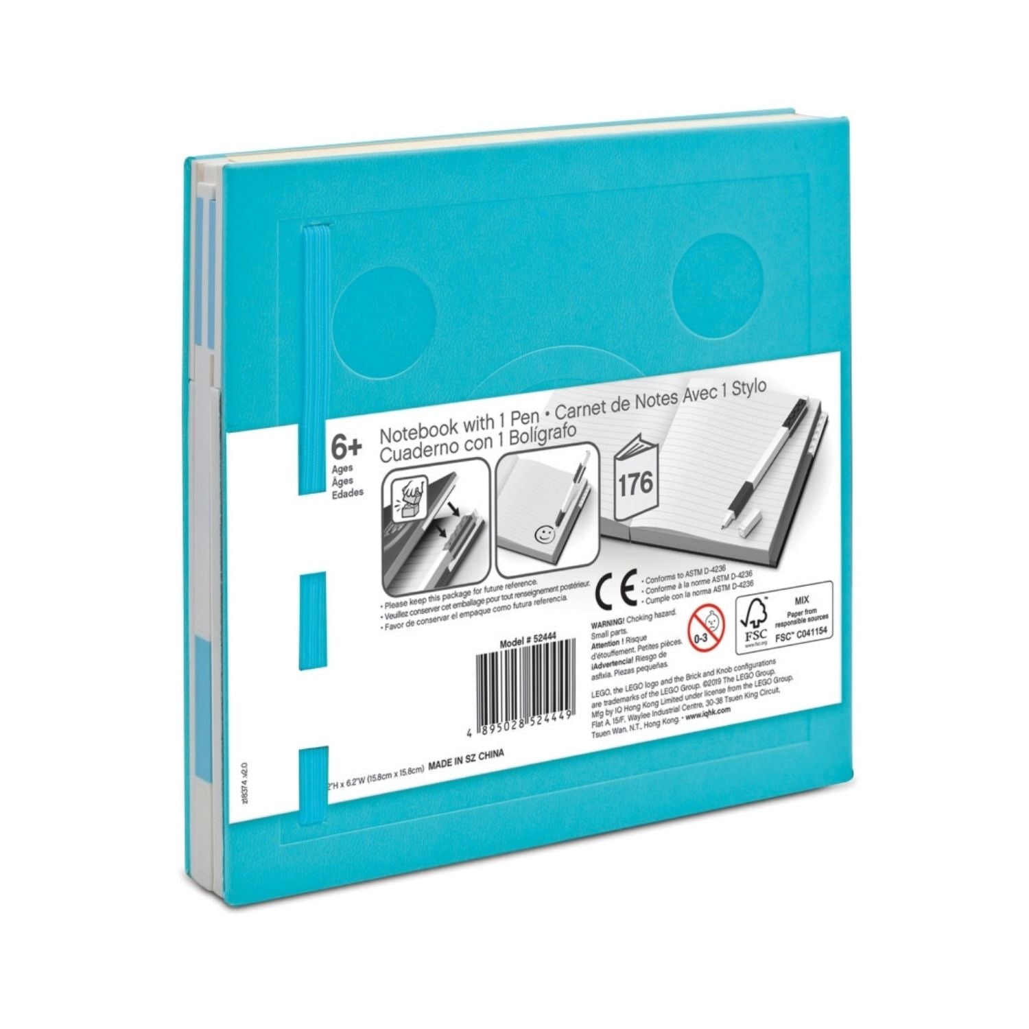 LEGO® 2.0 Locking Notebook with Gel Pen - Azure