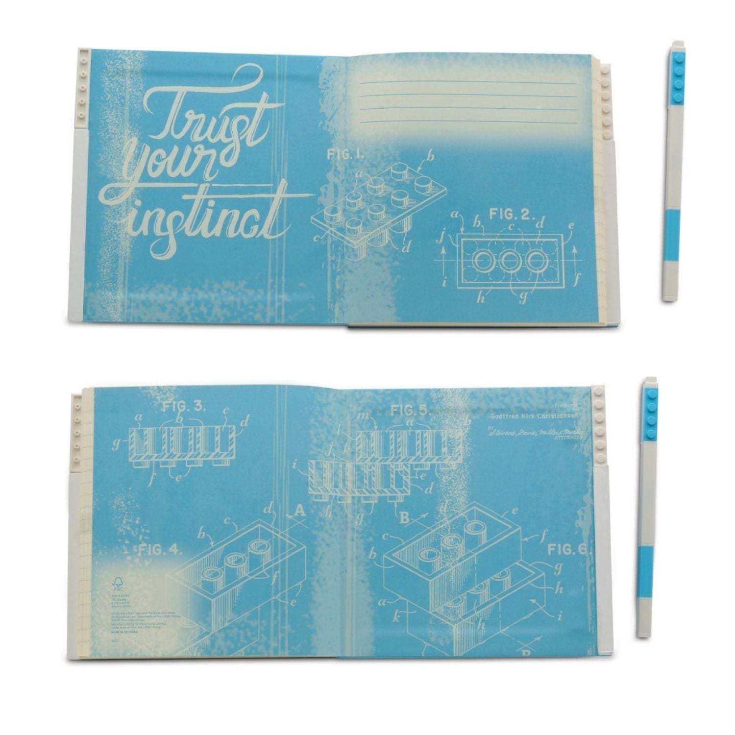 LEGO® 2.0 Locking Notebook with Gel Pen - Azure