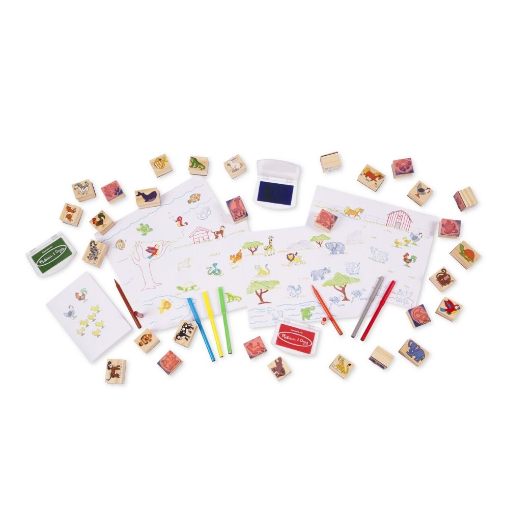 Melissa & Doug Big Box Deluxe Wooden Stamp Set