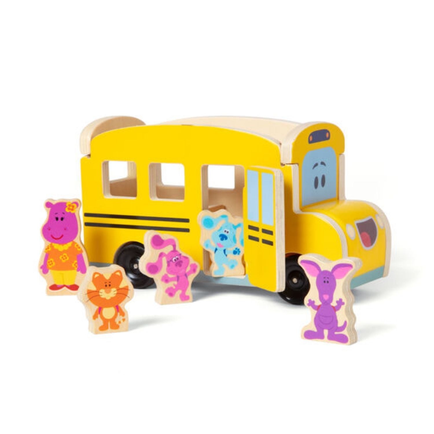 Melissa & Doug Blues Clues Wooden Pull-Back School Bus