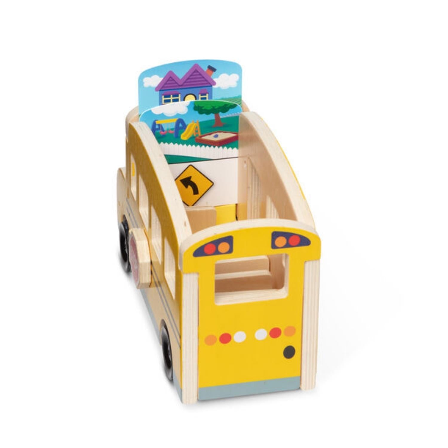 Melissa & Doug Blues Clues Wooden Pull-Back School Bus