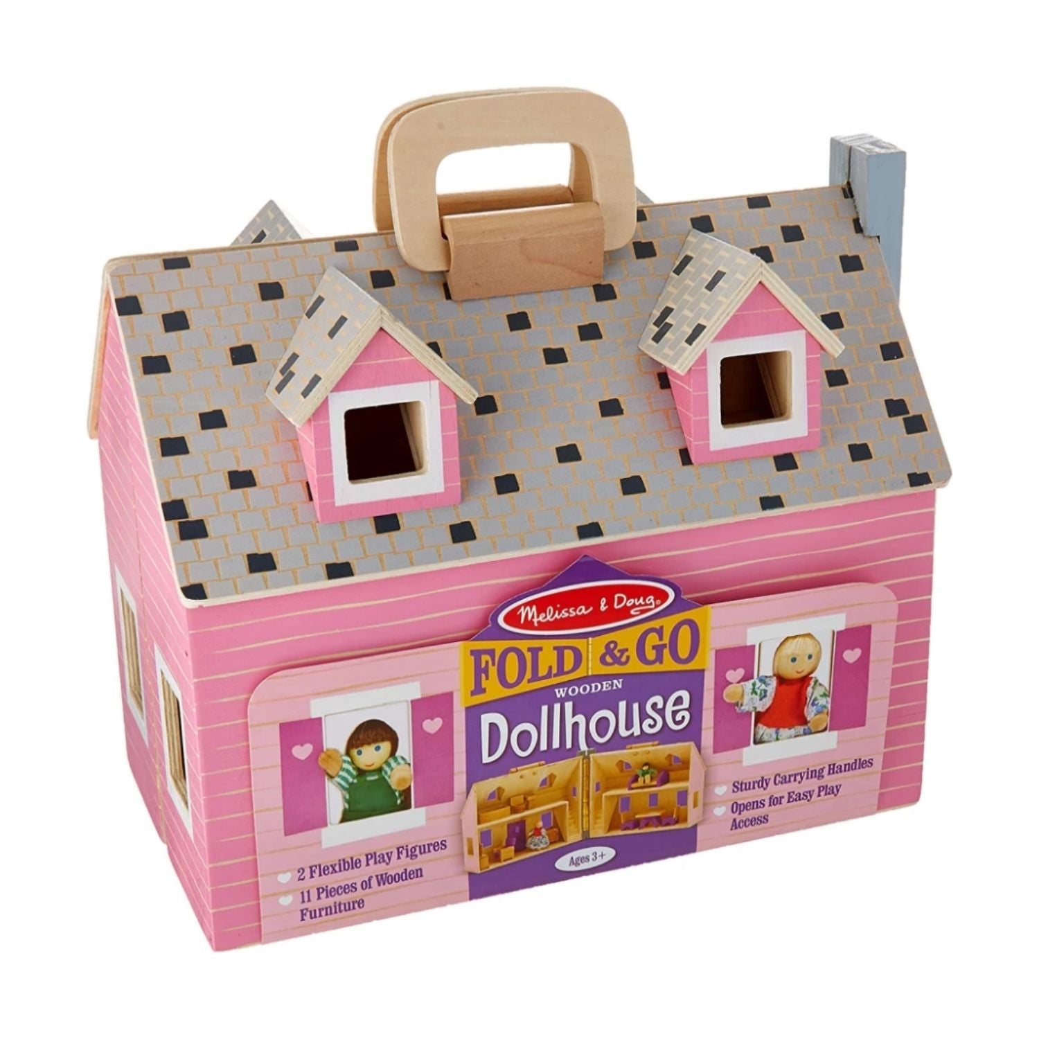 Melissa & Doug Fold And Go Wooden Doll House