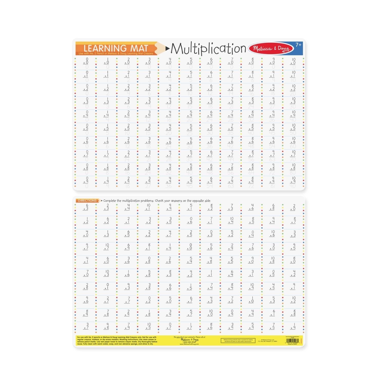 Melissa & Doug Multiplication Problems Write-A-Mat (Bundle of 6)