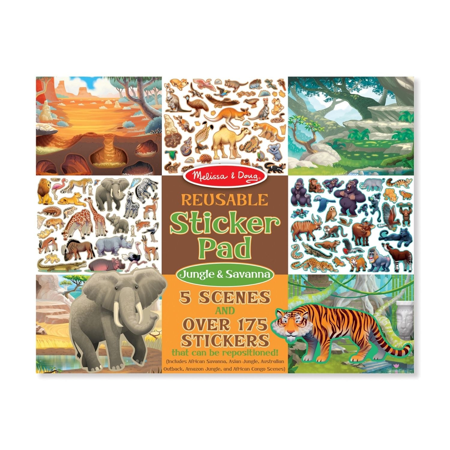 Melissa & Doug Reusable Sticker Pad - Jungle and Savanna