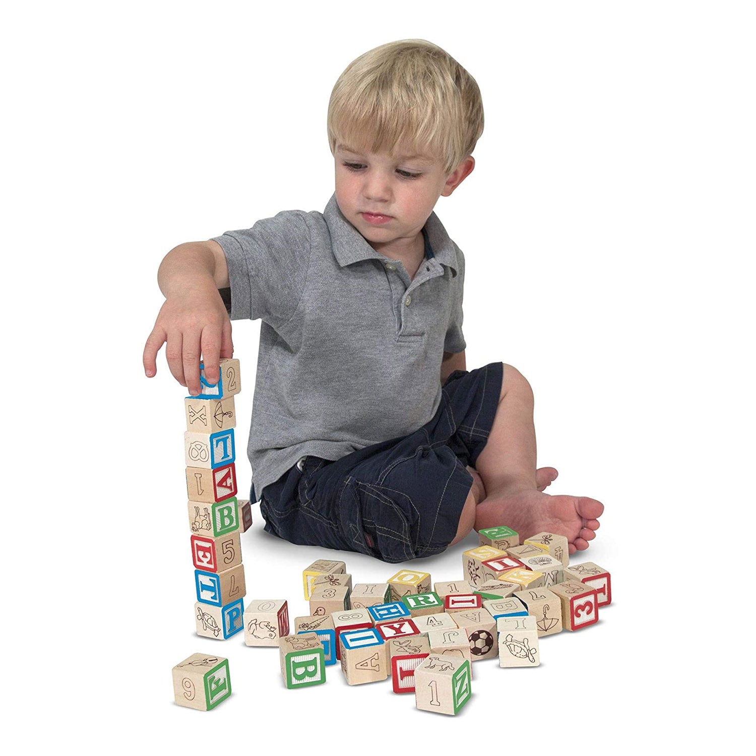 Melissa & Doug Wooden ABC/123 Blocks