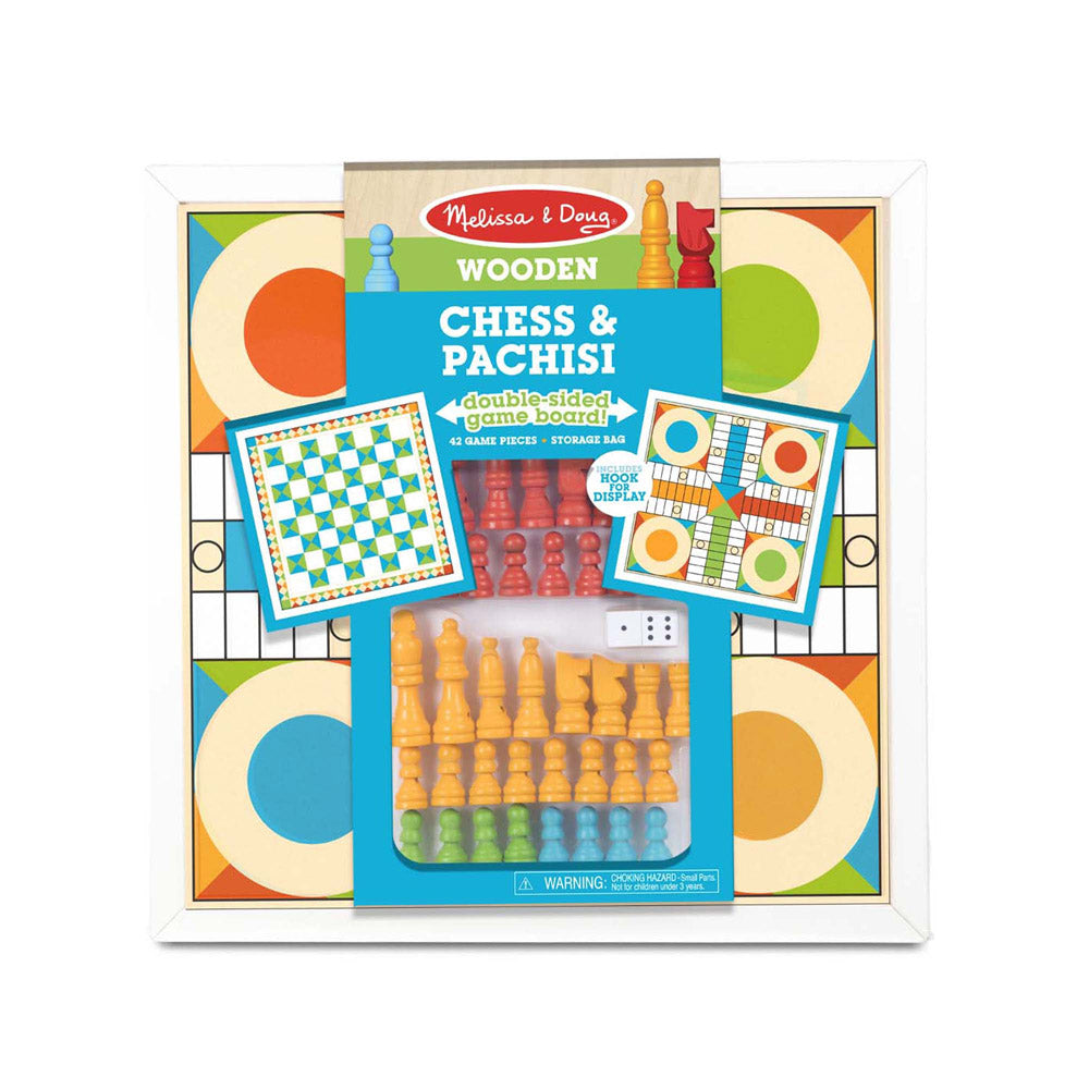 Melissa & Doug Wooden Chess & Pachisi