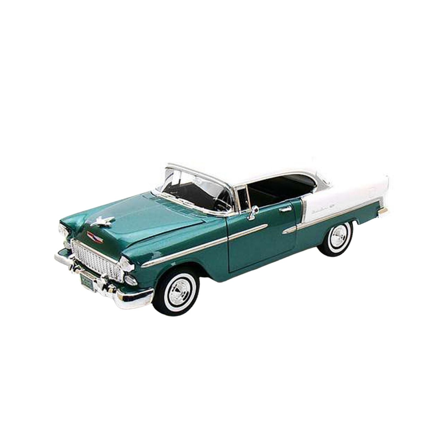 Motormax 1:18 1955 Chevy Bel Air (Hard Top) - Dark Green/White