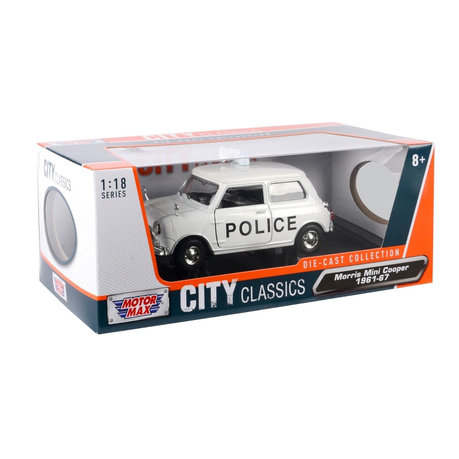 Motormax 1:18 Morris Mini Cooper - Police Car