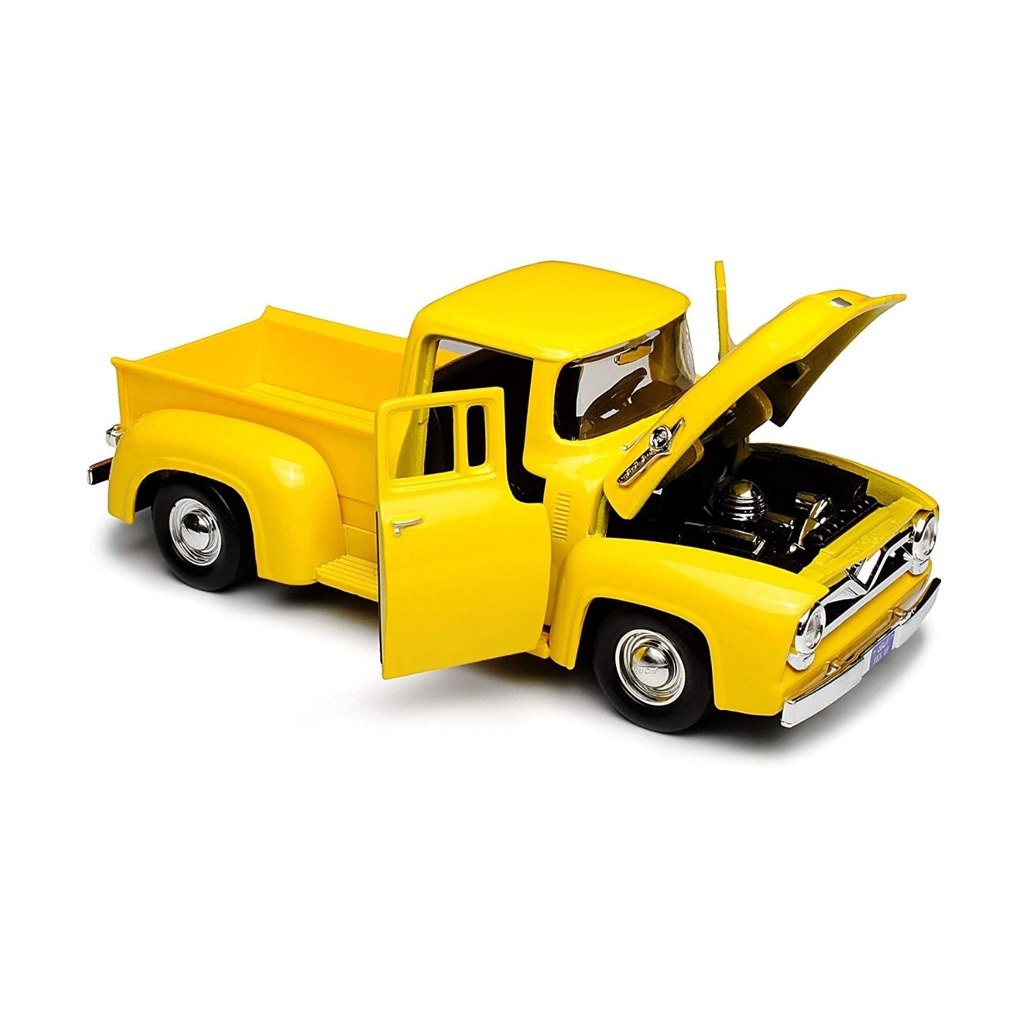 Motormax 1:24 Scale 1955 Ford F-100 Pickup Yellow Diecast Vehicle