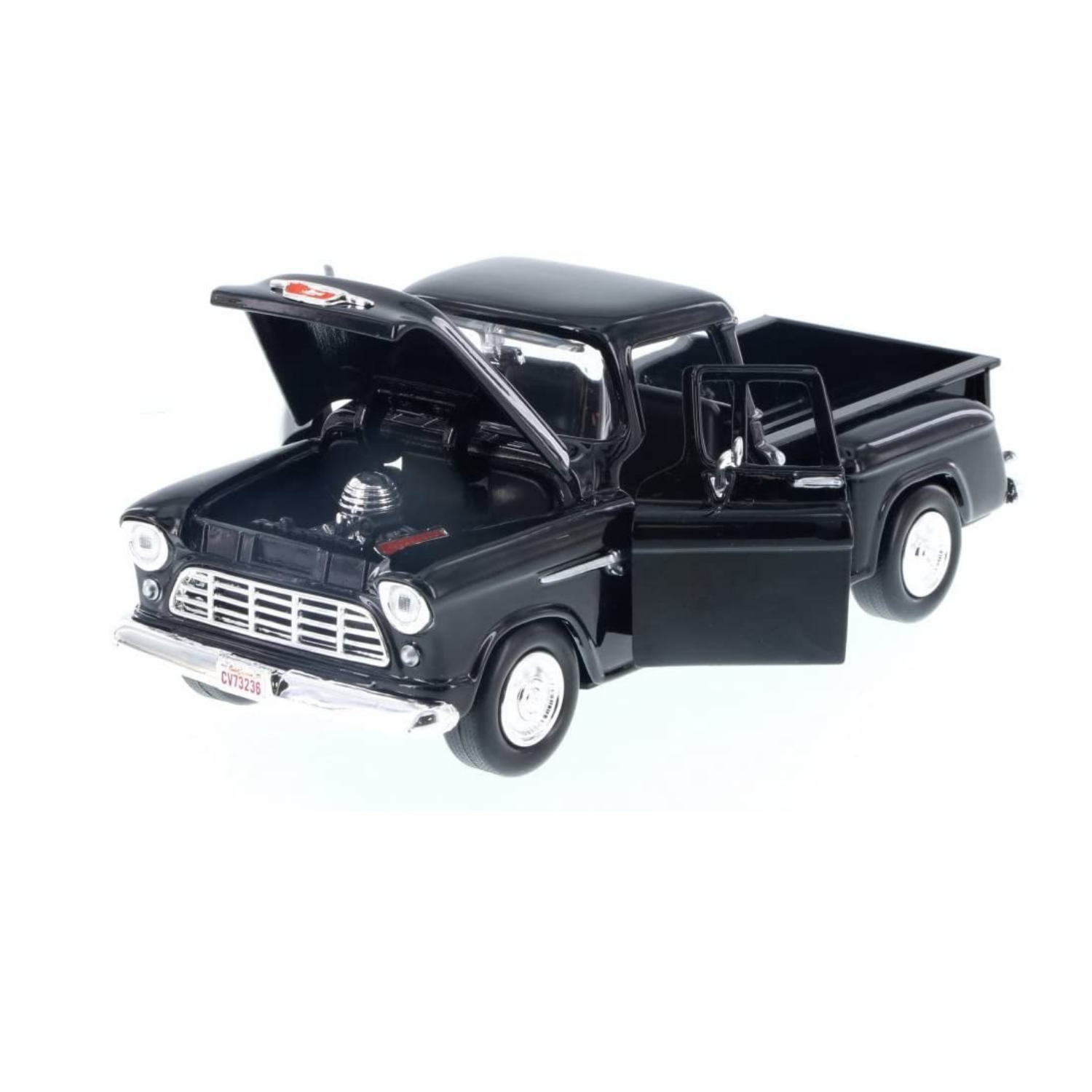 Motormax Chevy Stepside Black 1955 1:24 Diecast Scale Car