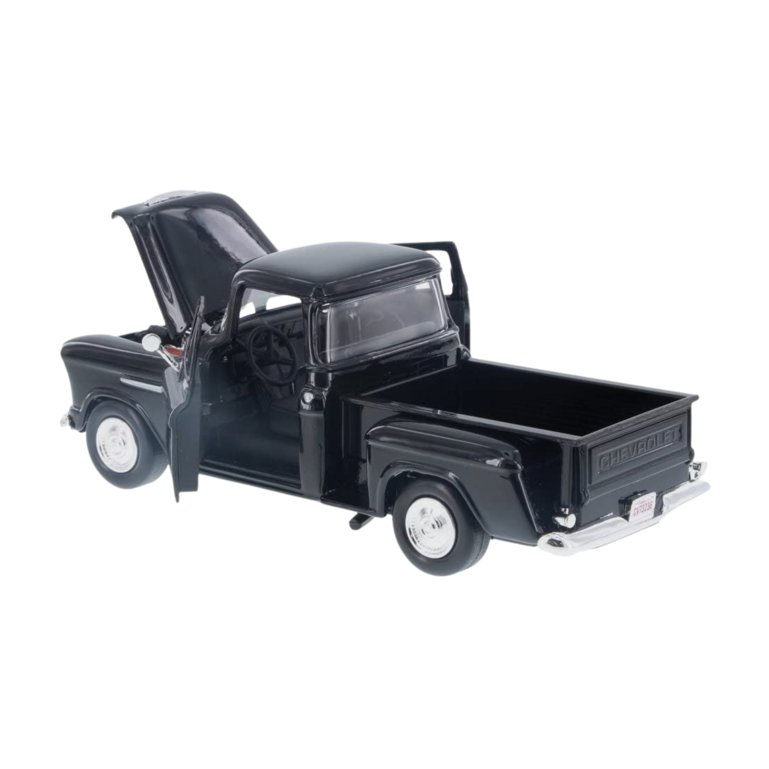 Motormax Chevy Stepside Black 1955 1:24 Diecast Scale Car