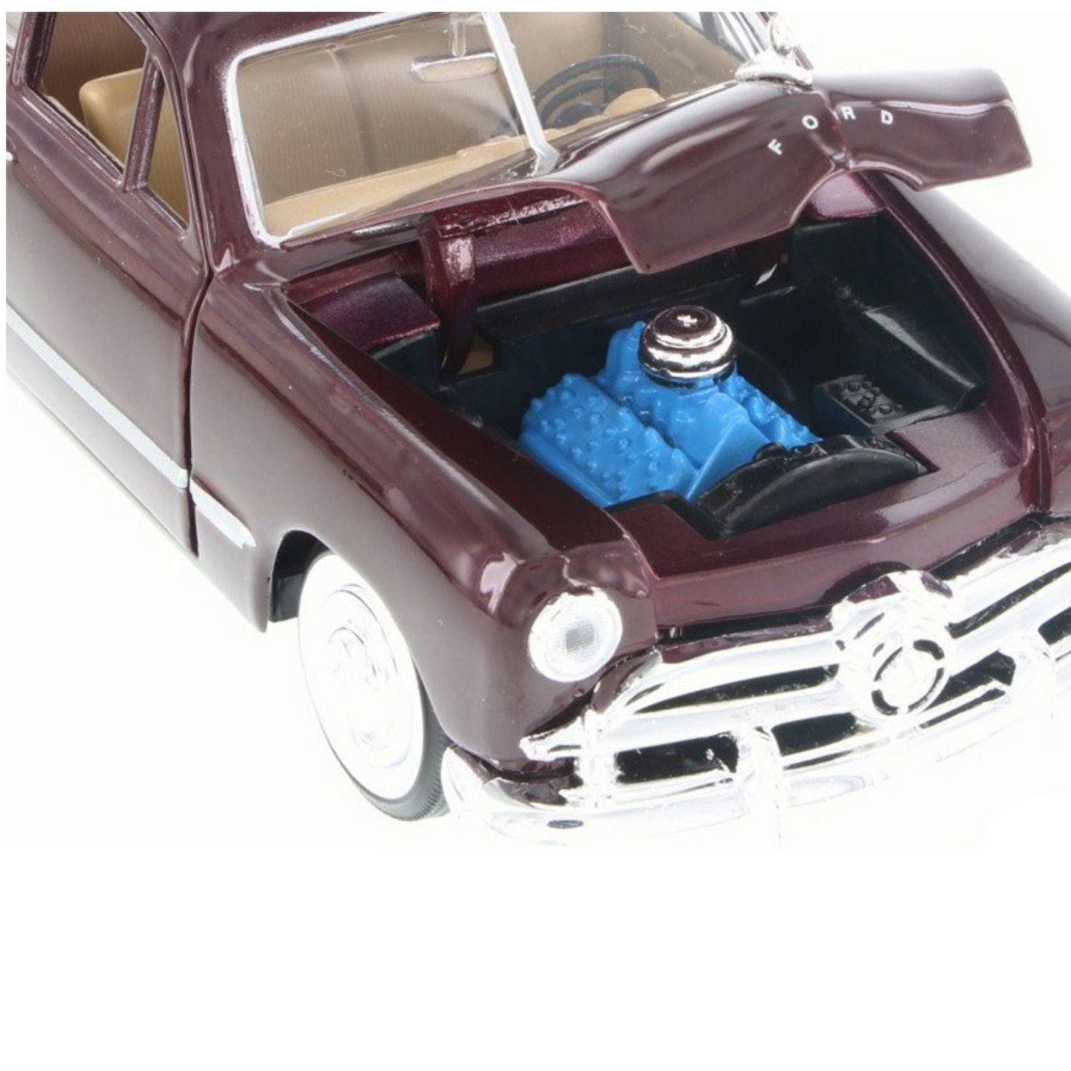 Motormax Ford Coupe Dark Burgundy 1949 1:24 Scale Diecast Car