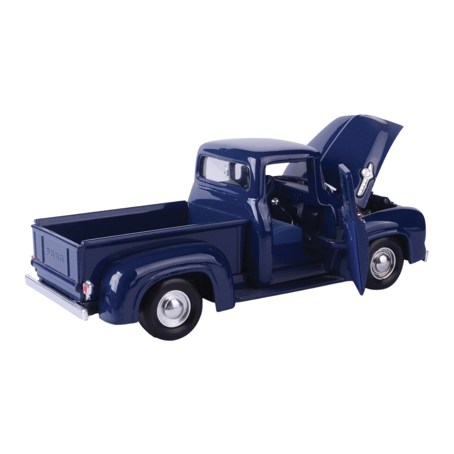 Motormax Ford F-100 Pickup Dark Blue 1956 1:24 Scale Diecast Car