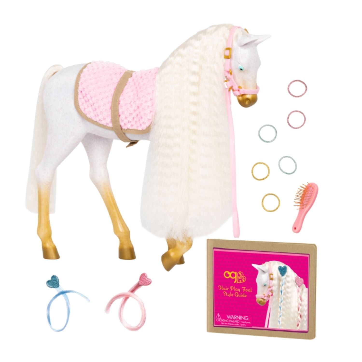 Our Generation Hair Play Andalusian Horse White 12inch With Accessories