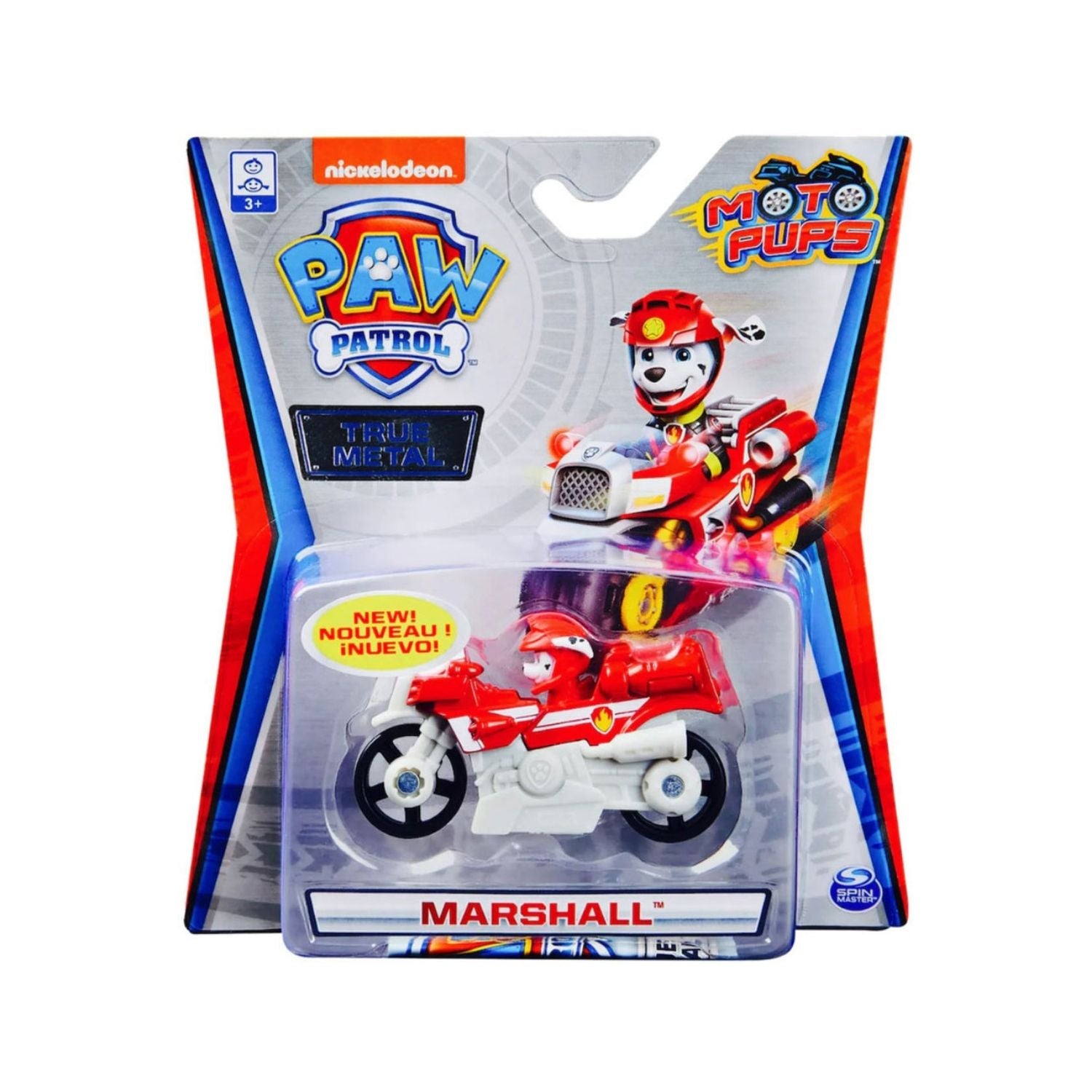 Paw Patrol True Metal Diecast Vehicle Marshall Moto Pups