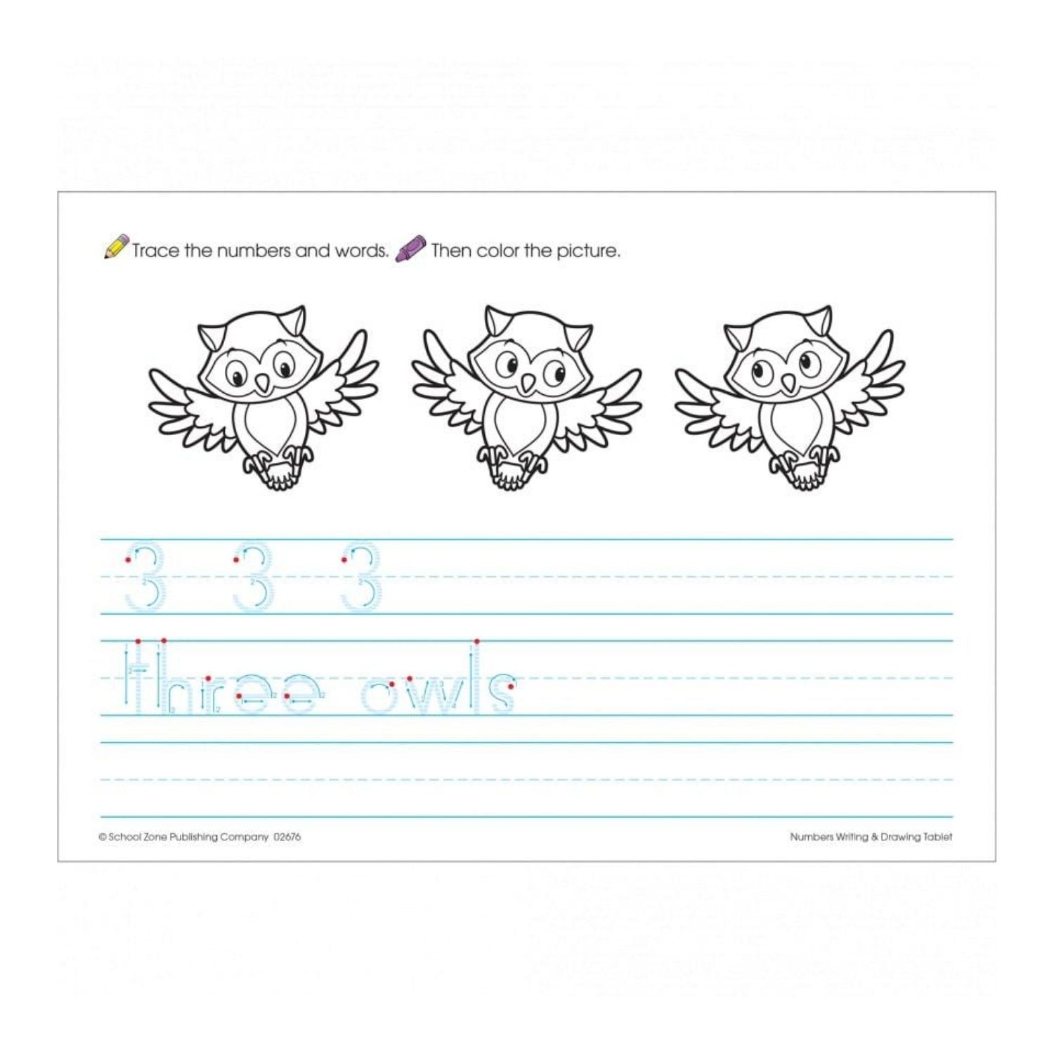 School Zone - Workbook Numbers Writing And Drawing Pad