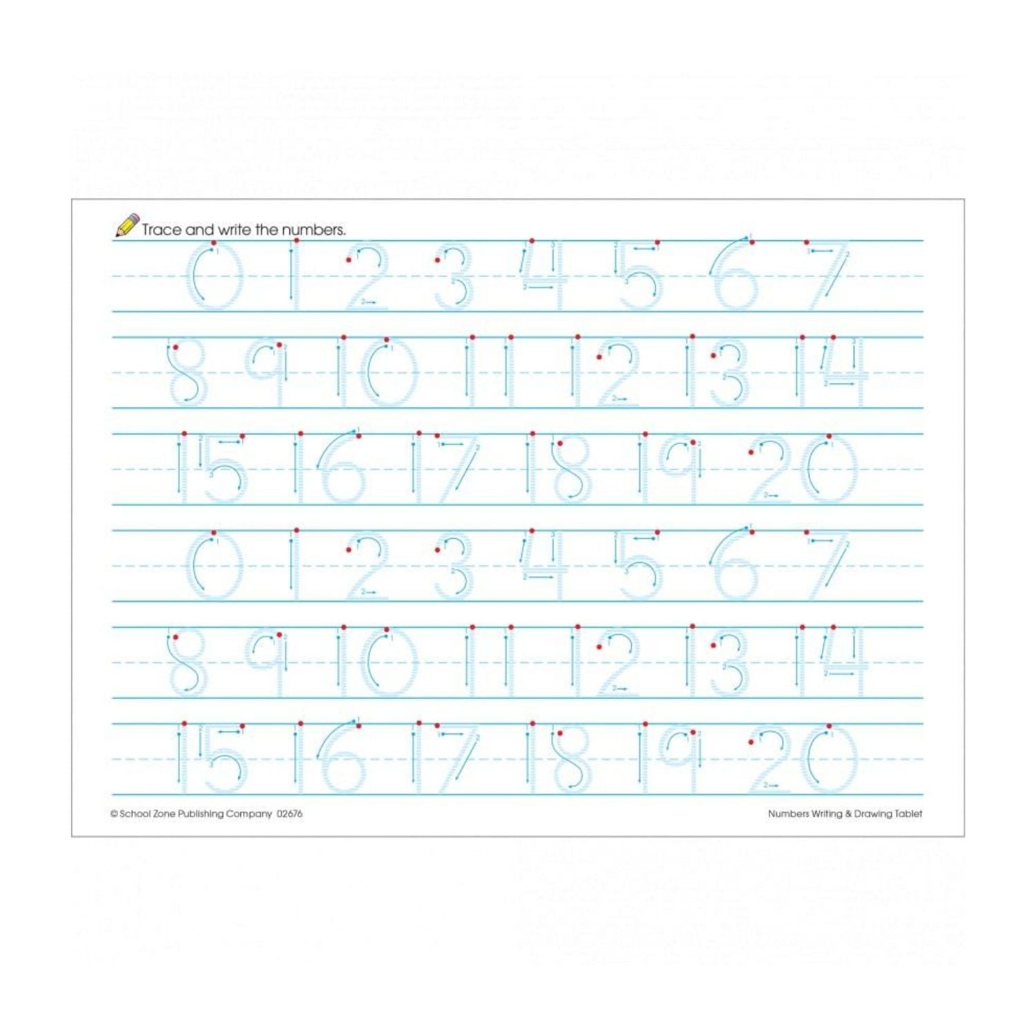 School Zone - Workbook Numbers Writing And Drawing Pad