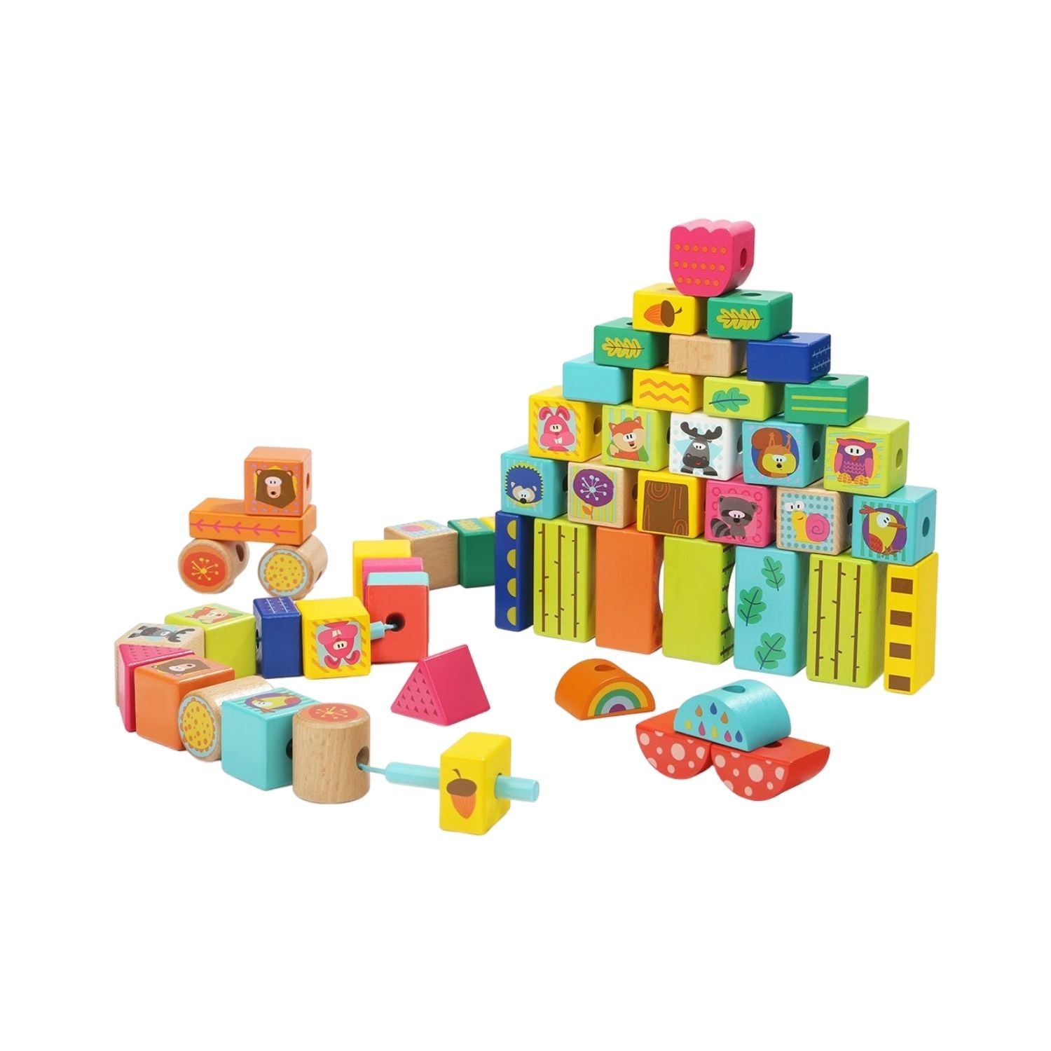 TopBright Forest Animal Building Blocks in barrel