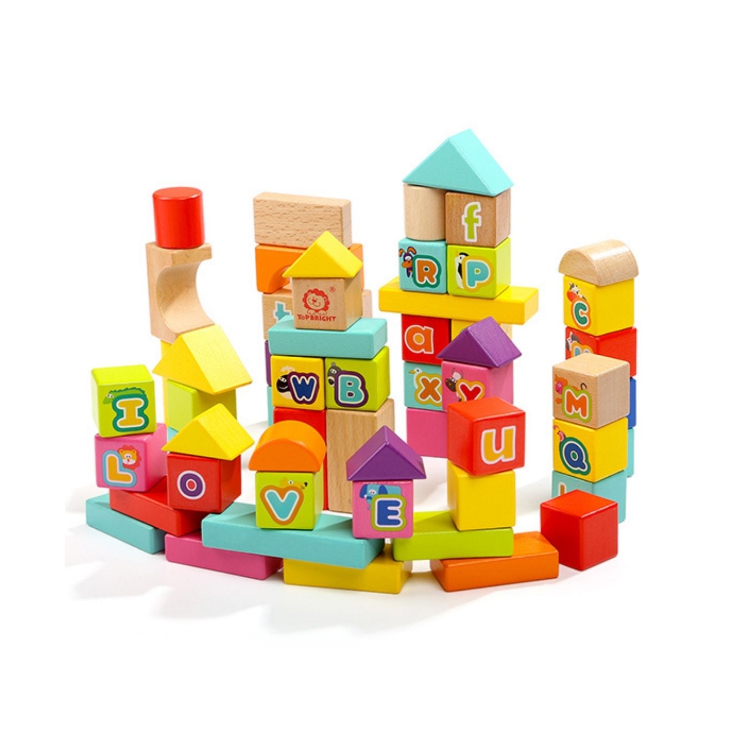 TopBright Wooden ABC 123 Blocks