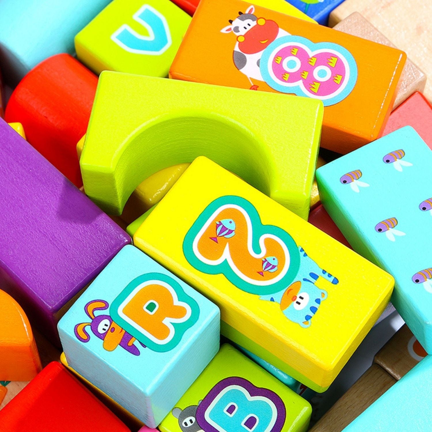 TopBright Wooden ABC 123 Blocks