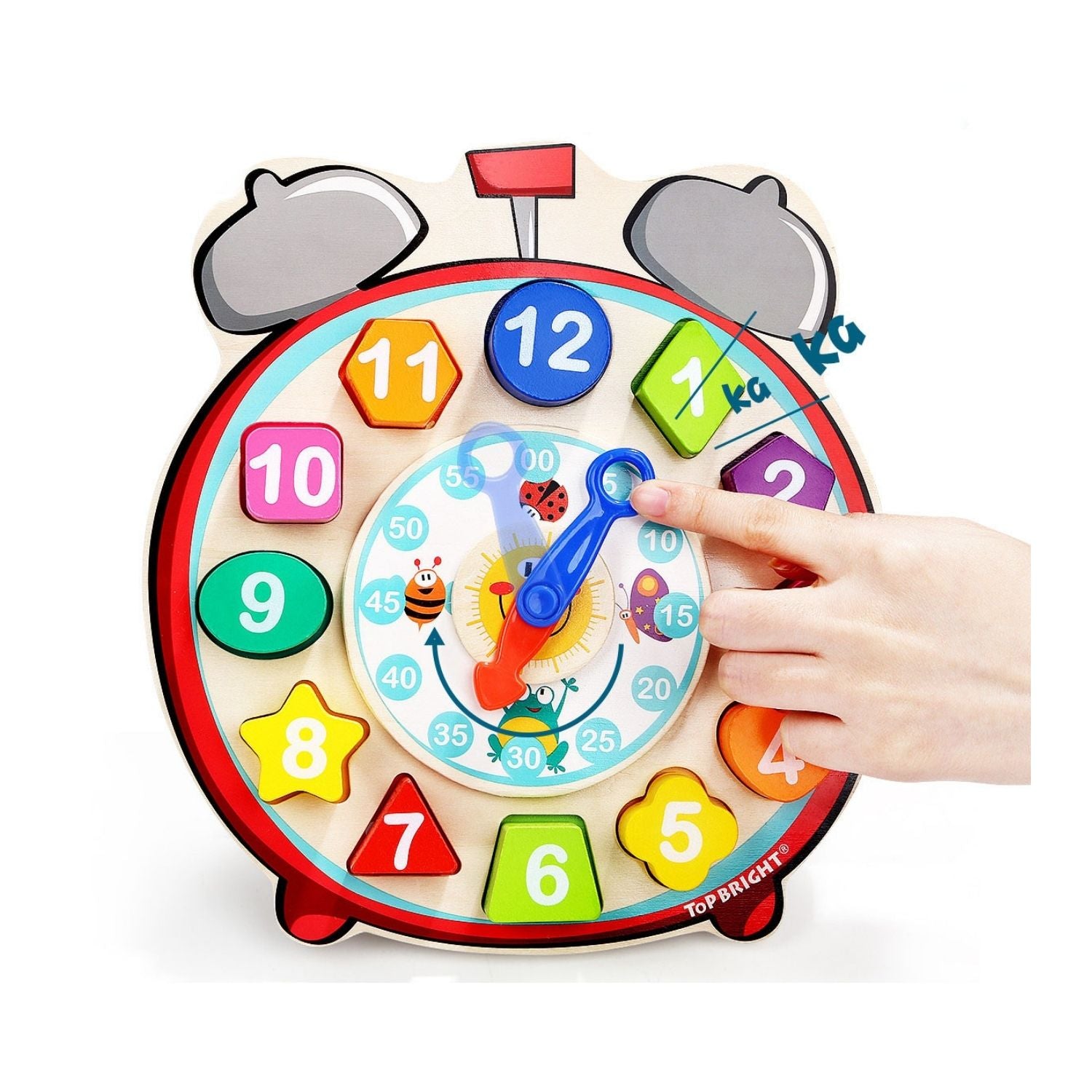 TopBright Wooden Shape Sorting Clock