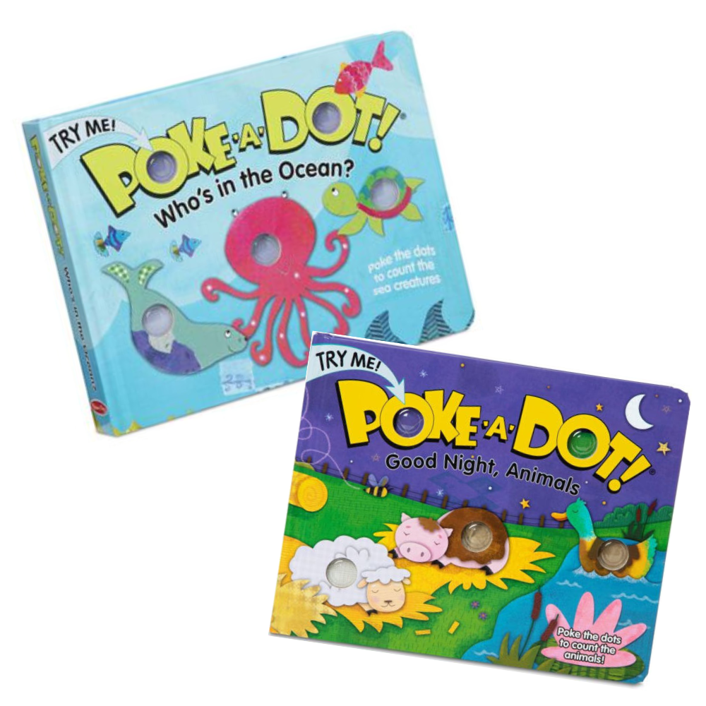 Melissa & Doug Poke-A-Dot Books - Goodnight Animals & Oceans (Pack of 2)