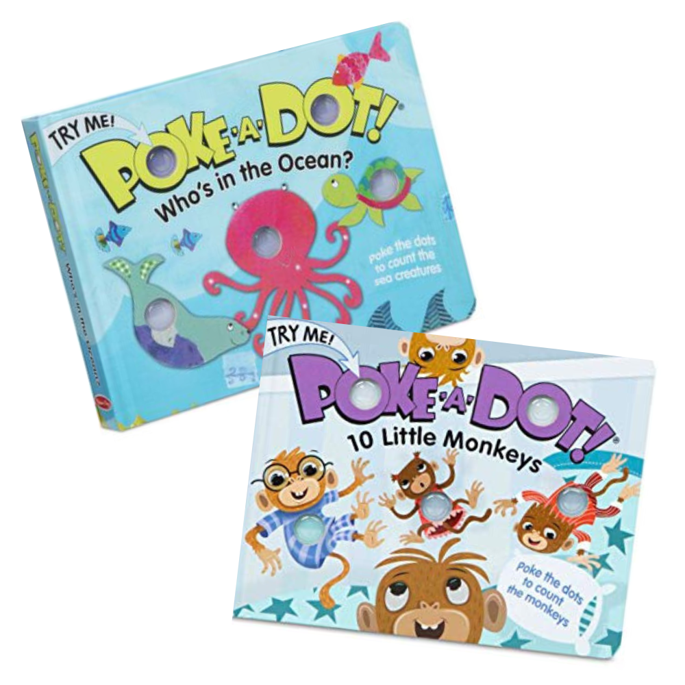 Melissa & Doug Poke-A-Dot Books - Ocean & Monkeys (Pack of 2)