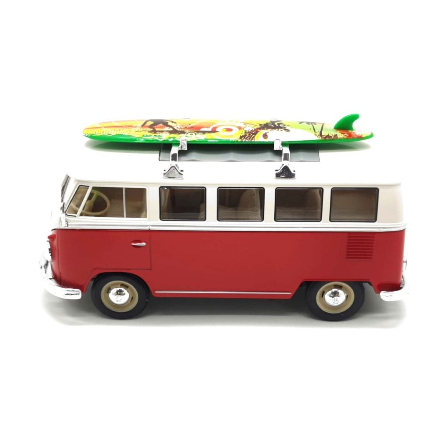 Welly Volkswagen T1 Bus With Surfboard Red 1963 1:24